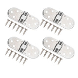 4 Sets 180 Degree Flap Hinge 0.09in Thickness Metal Folding Flip Top Hinge for Folding Table Sewing Machine Bright Chrome