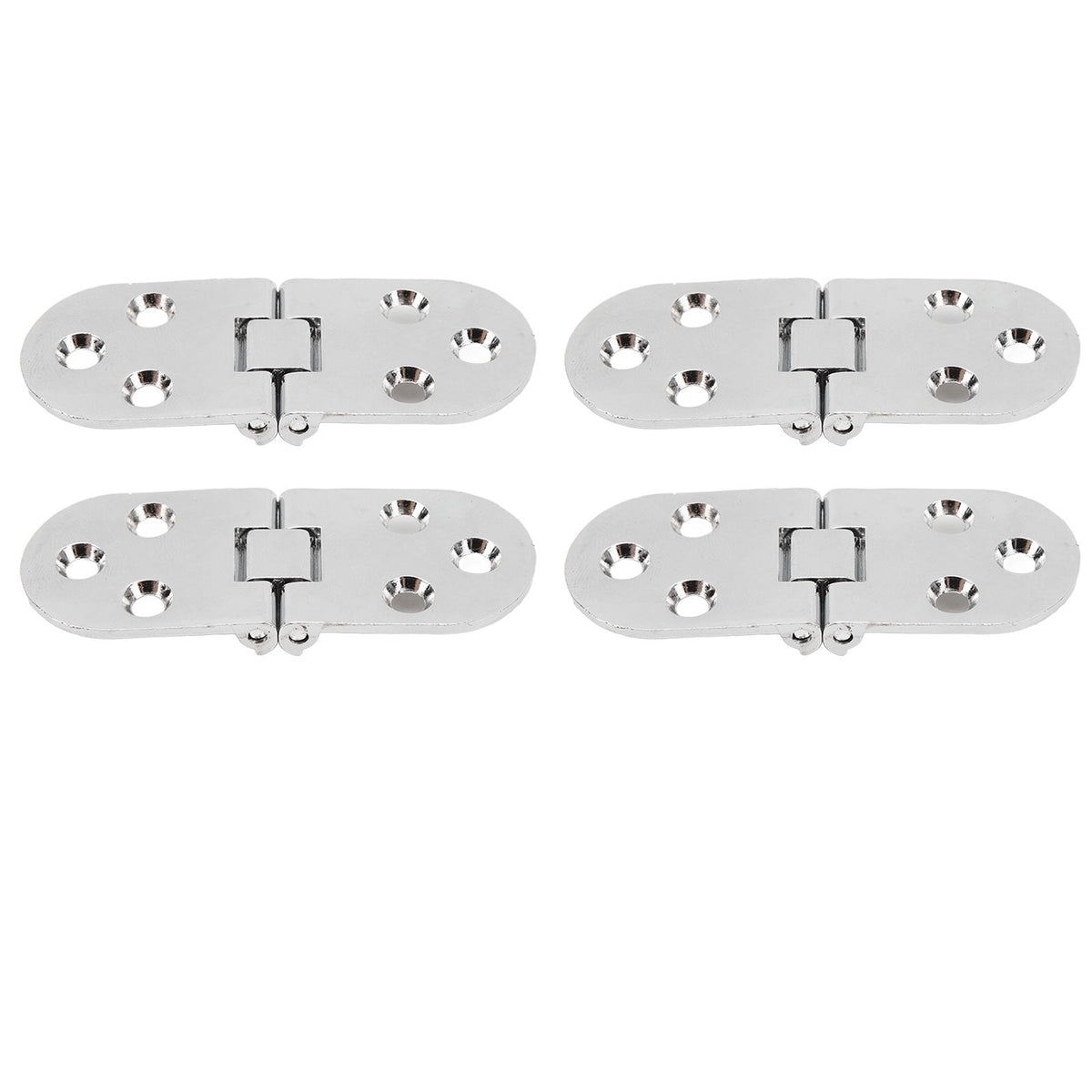 4 Sets 180 Degree Flap Hinge 0.09in Thickness Metal Folding Flip Top Hinge for Folding Table Sewing Machine Bright Chrome
