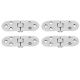 4 Sets 180 Degree Flap Hinge 0.09in Thickness Metal Folding Flip Top Hinge for Folding Table Sewing Machine Bright Chrome - Top-Down View
