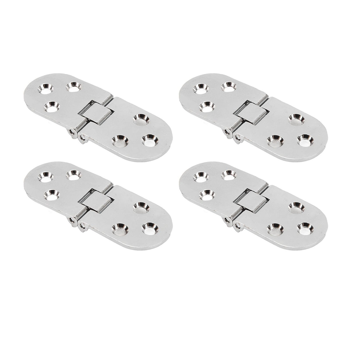 4 Sets 180 Degree Flap Hinge 0.09in Thickness Metal Folding Flip Top Hinge for Folding Table Sewing Machine Bright Chrome