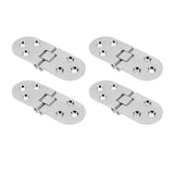 4 Sets 180 Degree Flap Hinge 0.09in Thickness Metal Folding Flip Top Hinge for Folding Table Sewing Machine Bright Chrome