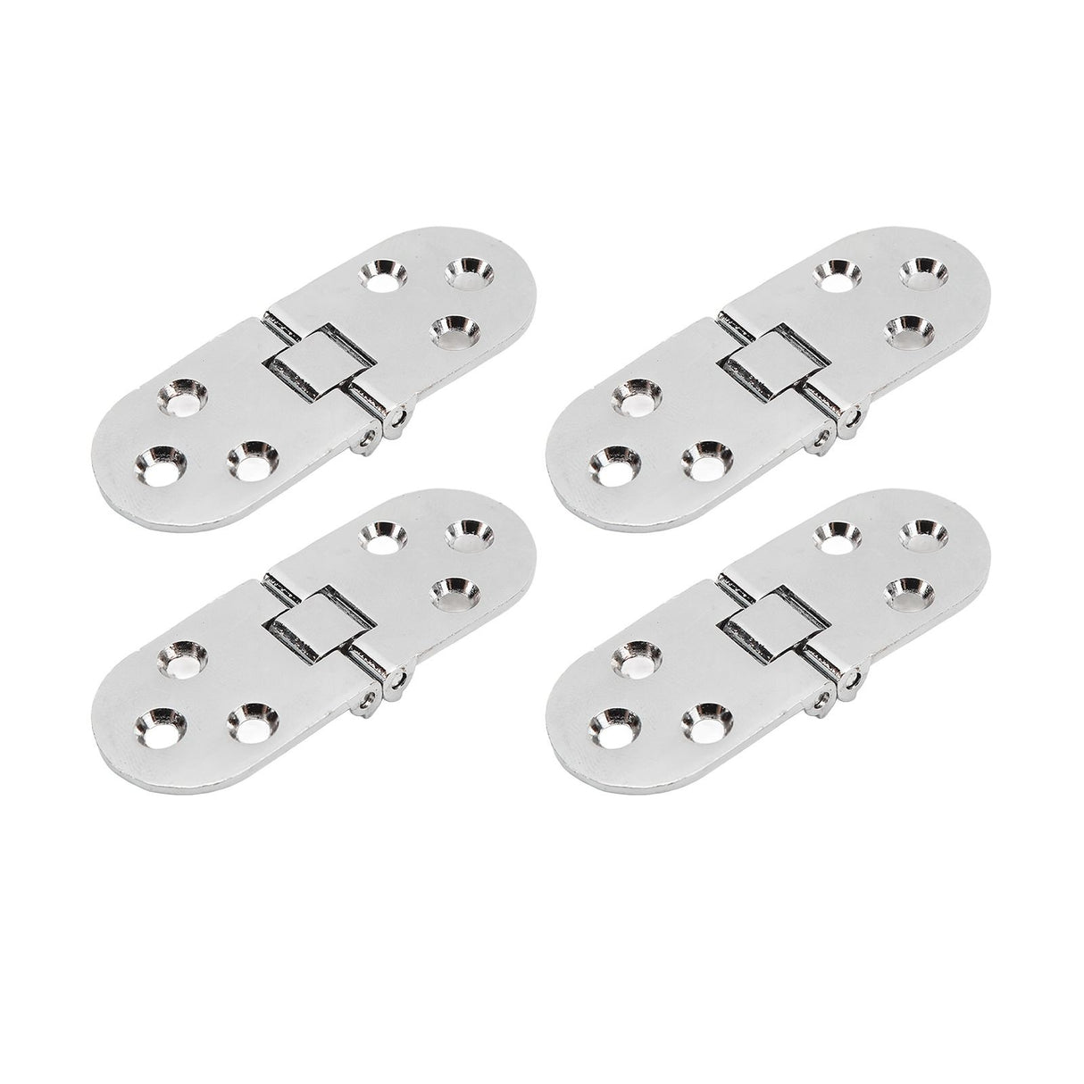 4 Sets 180 Degree Flap Hinge 0.09in Thickness Metal Folding Flip Top Hinge for Folding Table Sewing Machine Bright Chrome