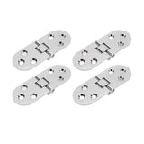 4 Sets 180 Degree Flap Hinge 0.09in Thickness Metal Folding Flip Top Hinge for Folding Table Sewing Machine Bright Chrome