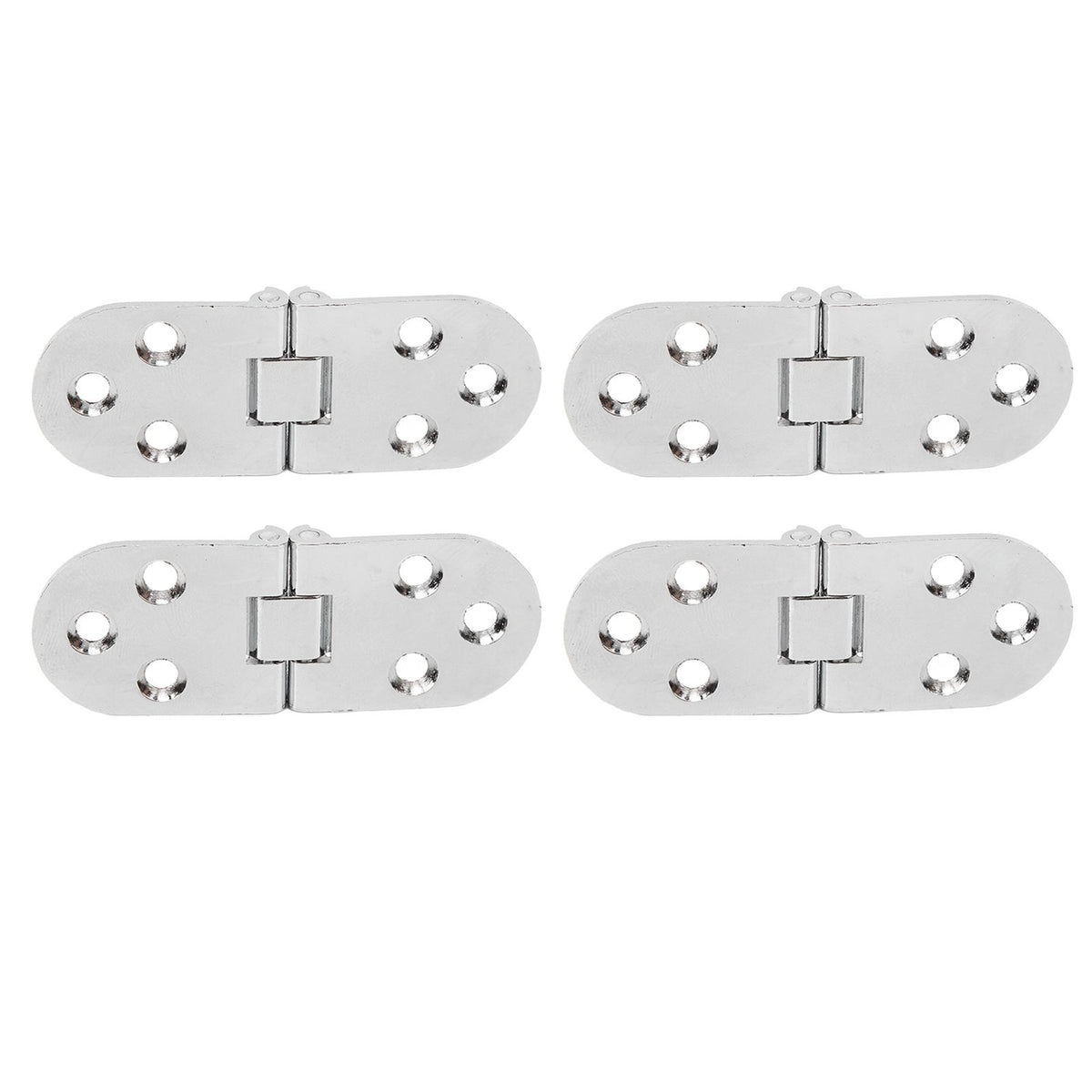4 Sets 180 Degree Flap Hinge 0.09in Thickness Metal Folding Flip Top Hinge for Folding Table Sewing Machine Bright Chrome