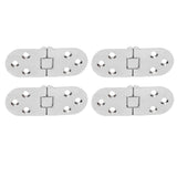 4 Sets 180 Degree Flap Hinge 0.09in Thickness Metal Folding Flip Top Hinge for Folding Table Sewing Machine Bright Chrome - Close-Up Angle