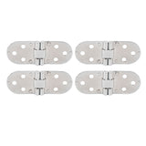 4 Sets 180 Degree Flap Hinge 0.09in Thickness Metal Folding Flip Top Hinge for Folding Table Sewing Machine Bright Chrome