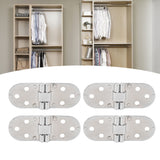4 Sets 180 Degree Flap Hinge 0.09in Thickness Metal Folding Flip Top Hinge for Folding Table Sewing Machine Bright Chrome - Extra Image
