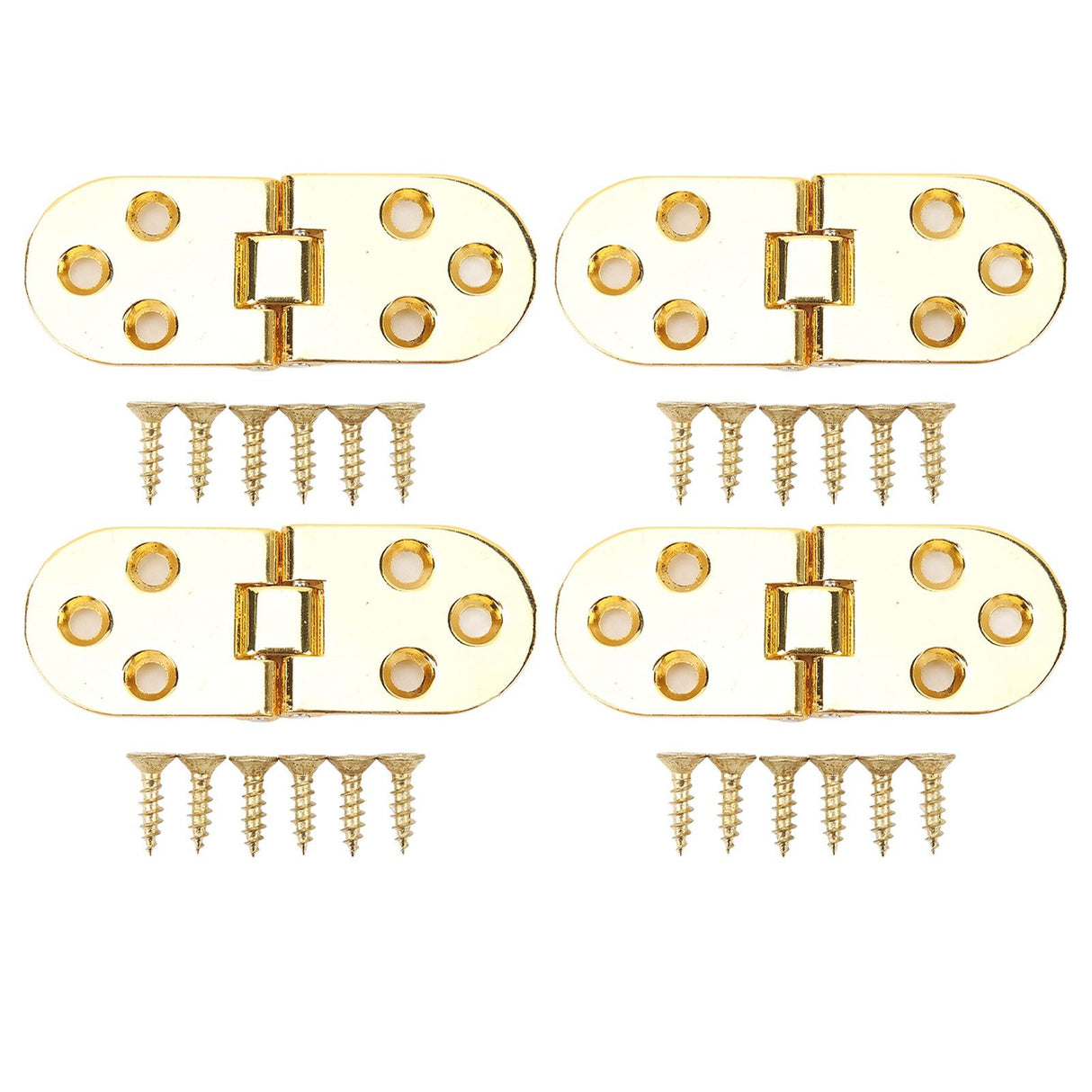4 Sets 180 Degree Flap Hinge 0.09in Thickness Metal Folding Flip Top Hinge for Folding Table Sewing Machine Bright Gold