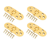 4 Sets 180 Degree Flap Hinge 0.09in Thickness Metal Folding Flip Top Hinge for Folding Table Sewing Machine Bright Gold