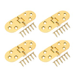 4 Sets 180 Degree Flap Hinge 0.09in Thickness Metal Folding Flip Top Hinge for Folding Table Sewing Machine Bright Gold - Side View