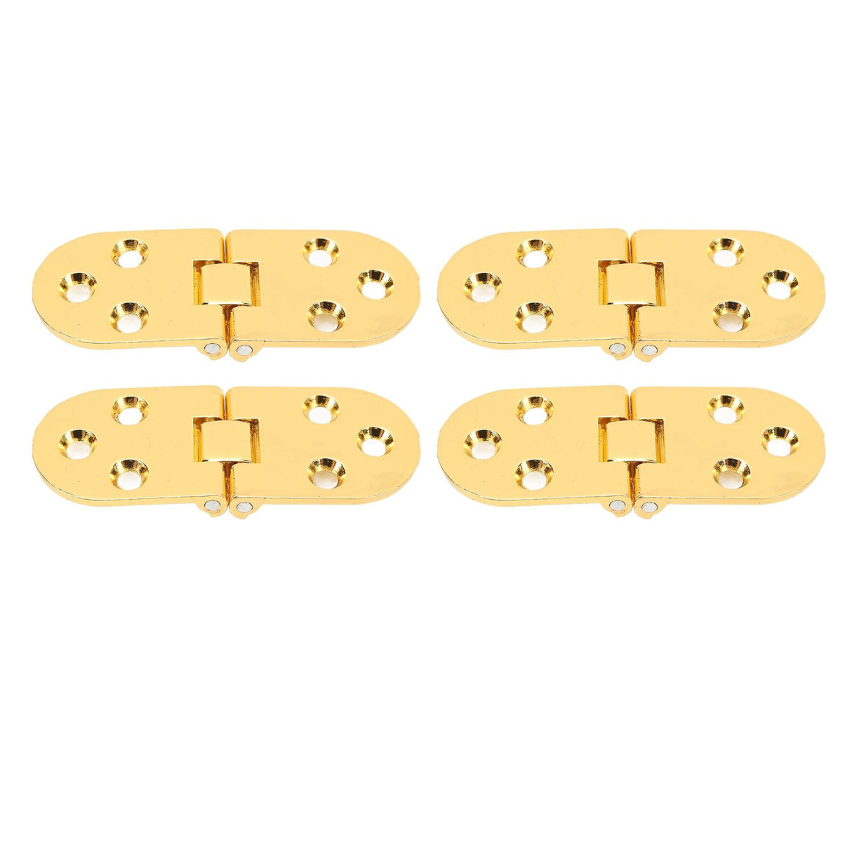4 Sets 180 Degree Flap Hinge 0.09in Thickness Metal Folding Flip Top Hinge for Folding Table Sewing Machine Bright Gold