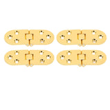 4 Sets 180 Degree Flap Hinge 0.09in Thickness Metal Folding Flip Top Hinge for Folding Table Sewing Machine Bright Gold