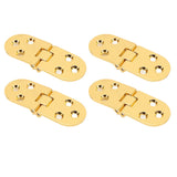4 Sets 180 Degree Flap Hinge 0.09in Thickness Metal Folding Flip Top Hinge for Folding Table Sewing Machine Bright Gold - 45-Degree Angle