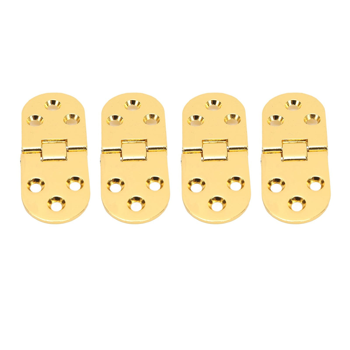4 Sets 180 Degree Flap Hinge 0.09in Thickness Metal Folding Flip Top Hinge for Folding Table Sewing Machine Bright Gold