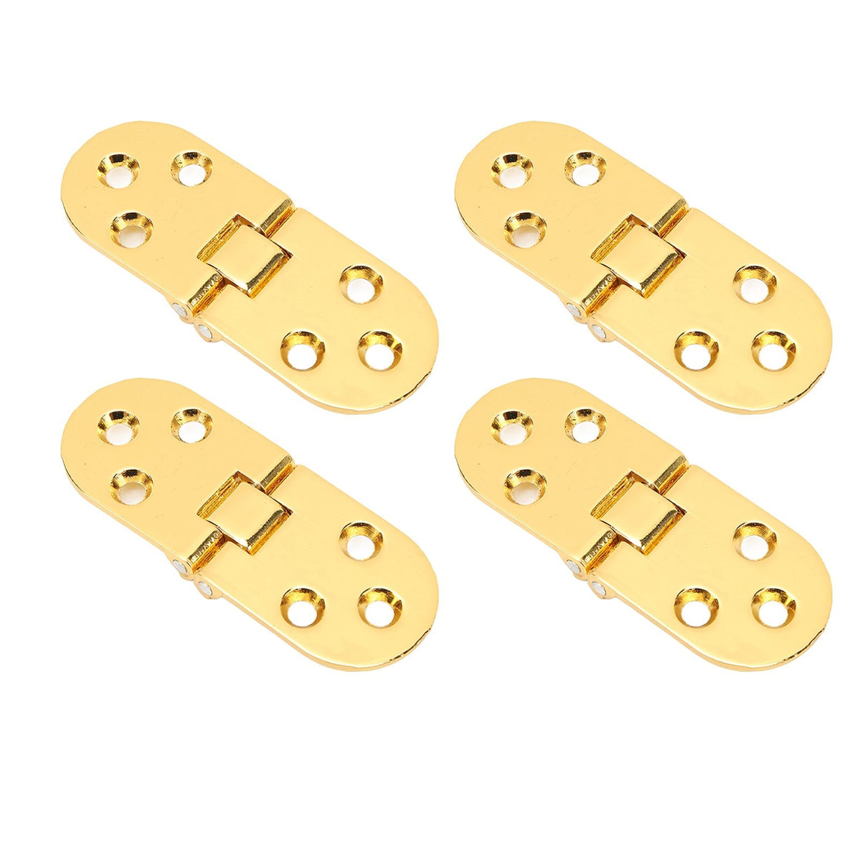 4 Sets 180 Degree Flap Hinge 0.09in Thickness Metal Folding Flip Top Hinge for Folding Table Sewing Machine Bright Gold