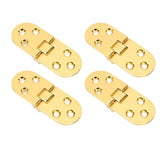 4 Sets 180 Degree Flap Hinge 0.09in Thickness Metal Folding Flip Top Hinge for Folding Table Sewing Machine Bright Gold - Close-Up Angle