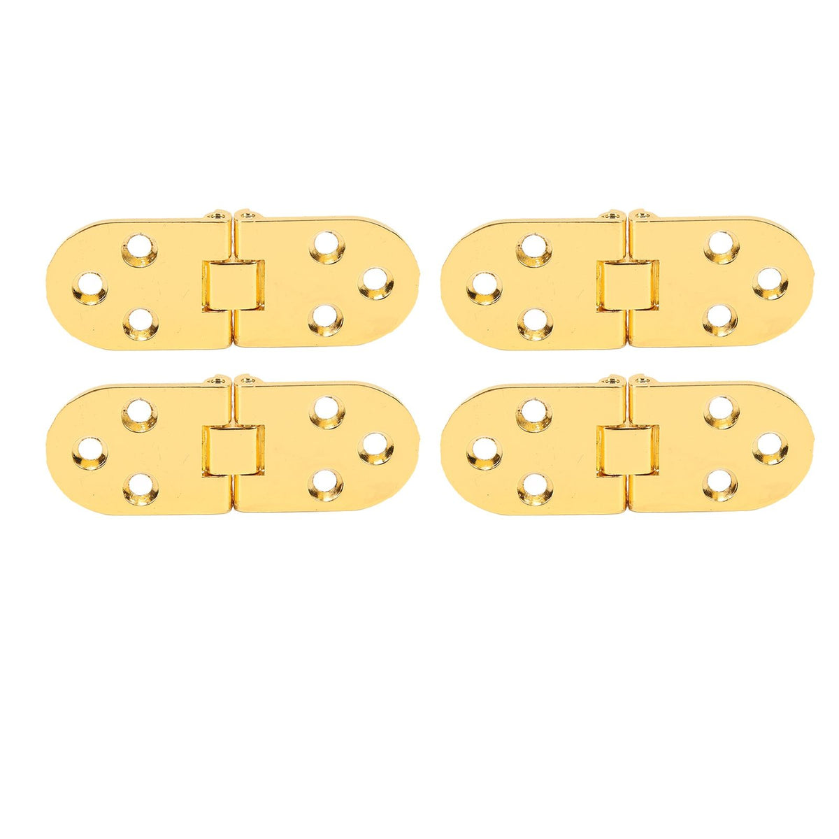 4 Sets 180 Degree Flap Hinge 0.09in Thickness Metal Folding Flip Top Hinge for Folding Table Sewing Machine Bright Gold