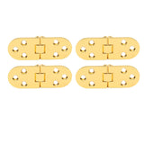 4 Sets 180 Degree Flap Hinge 0.09in Thickness Metal Folding Flip Top Hinge for Folding Table Sewing Machine Bright Gold