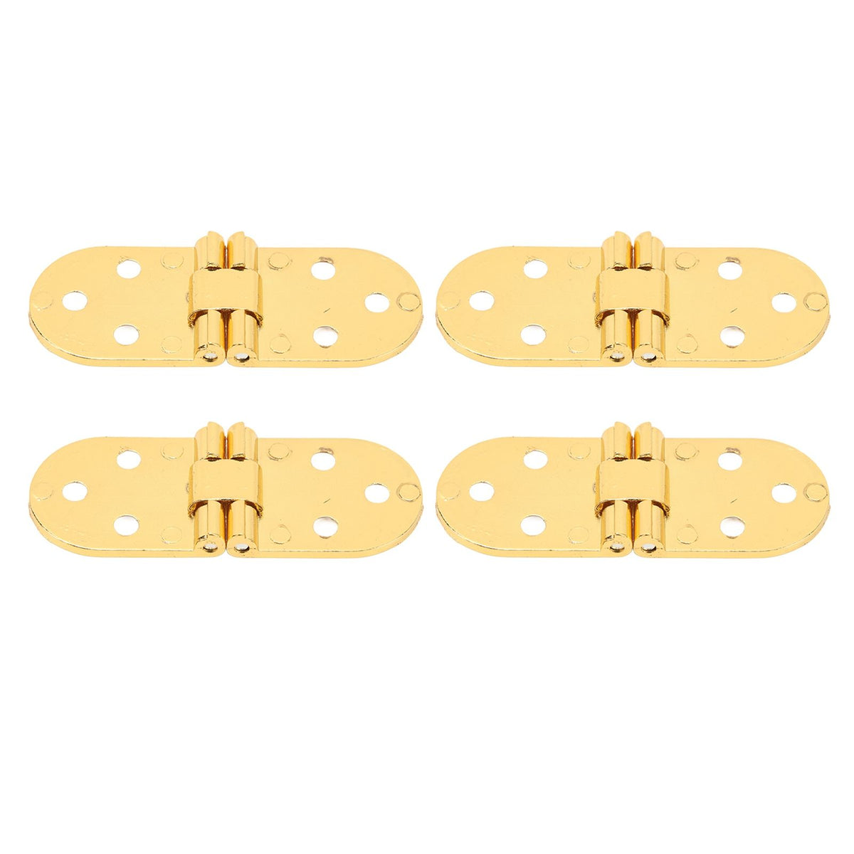 4 Sets 180 Degree Flap Hinge 0.09in Thickness Metal Folding Flip Top Hinge for Folding Table Sewing Machine Bright Gold
