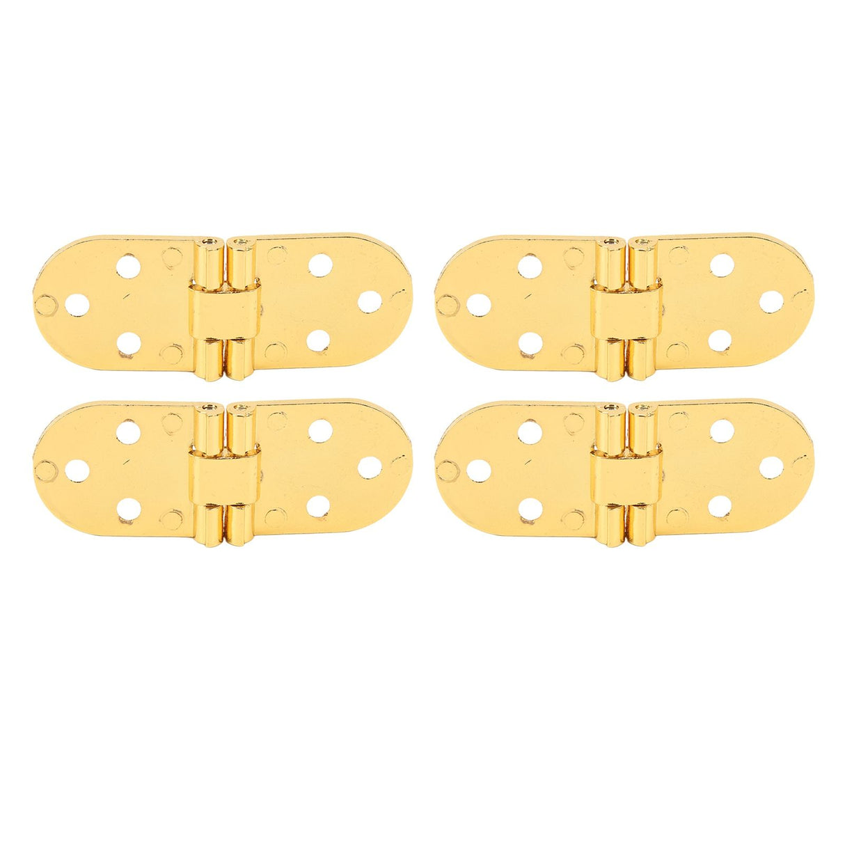4 Sets 180 Degree Flap Hinge 0.09in Thickness Metal Folding Flip Top Hinge for Folding Table Sewing Machine Bright Gold
