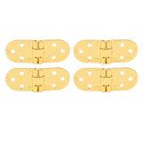 4 Sets 180 Degree Flap Hinge 0.09in Thickness Metal Folding Flip Top Hinge for Folding Table Sewing Machine Bright Gold