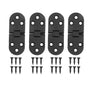 4 Set Round Edge Hinge 180 Degree Painted Black Zinc Alloy Cabinet Hardware for Door with Screw