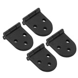 4 Set Round Edge Hinge 180 Degree Painted Black Zinc Alloy Cabinet Hardware for Door with Screw - Front View