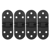 4 Set Round Edge Hinge 180 Degree Painted Black Zinc Alloy Cabinet Hardware for Door with Screw