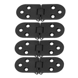 4 Set Round Edge Hinge 180 Degree Painted Black Zinc Alloy Cabinet Hardware for Door with Screw - Rear View