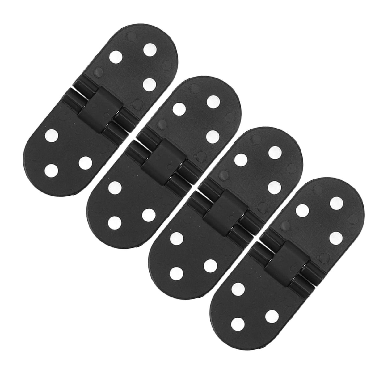 4 Set Round Edge Hinge 180 Degree Painted Black Zinc Alloy Cabinet Hardware for Door with Screw