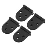 4 Set Round Edge Hinge 180 Degree Painted Black Zinc Alloy Cabinet Hardware for Door with Screw - Extra Image