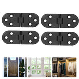 4 Set Round Edge Hinge 180 Degree Painted Black Zinc Alloy Cabinet Hardware for Door with Screw