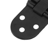4 Set Round Edge Hinge 180 Degree Painted Black Zinc Alloy Cabinet Hardware for Door with Screw - Extra Image