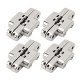 4Pcs Mini Zinc Alloy Cross Hidden Hinge 180 Degree Swing Jewelry Box Invisible Hinge - Side View