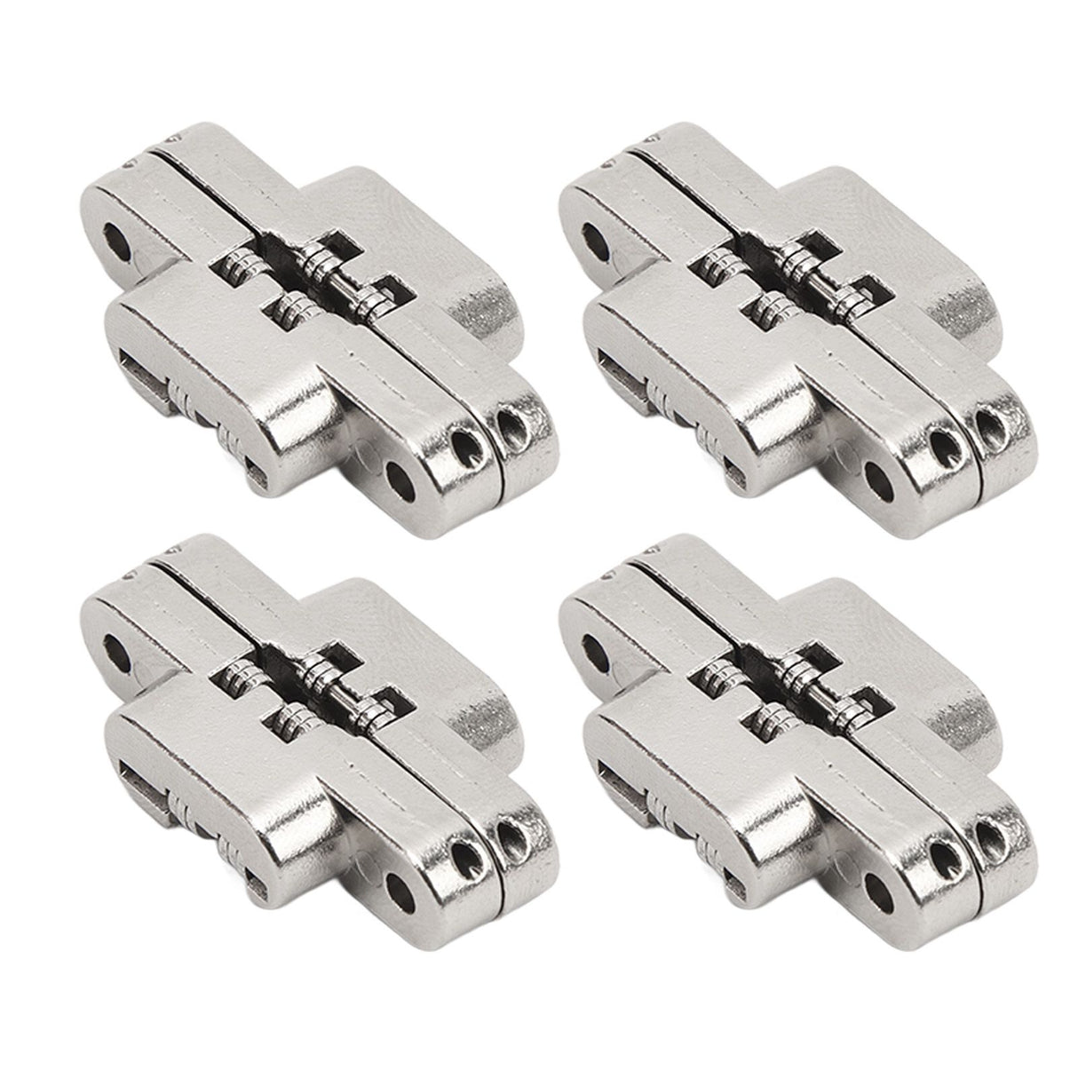 4Pcs Mini Zinc Alloy Cross Hidden Hinge 180 Degree Swing Jewelry Box Invisible Hinge