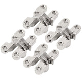 4Pcs Mini Zinc Alloy Cross Hidden Hinge 180 Degree Swing Jewelry Box Invisible Hinge - Close-Up Angle