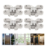 4Pcs Mini Zinc Alloy Cross Hidden Hinge 180 Degree Swing Jewelry Box Invisible Hinge