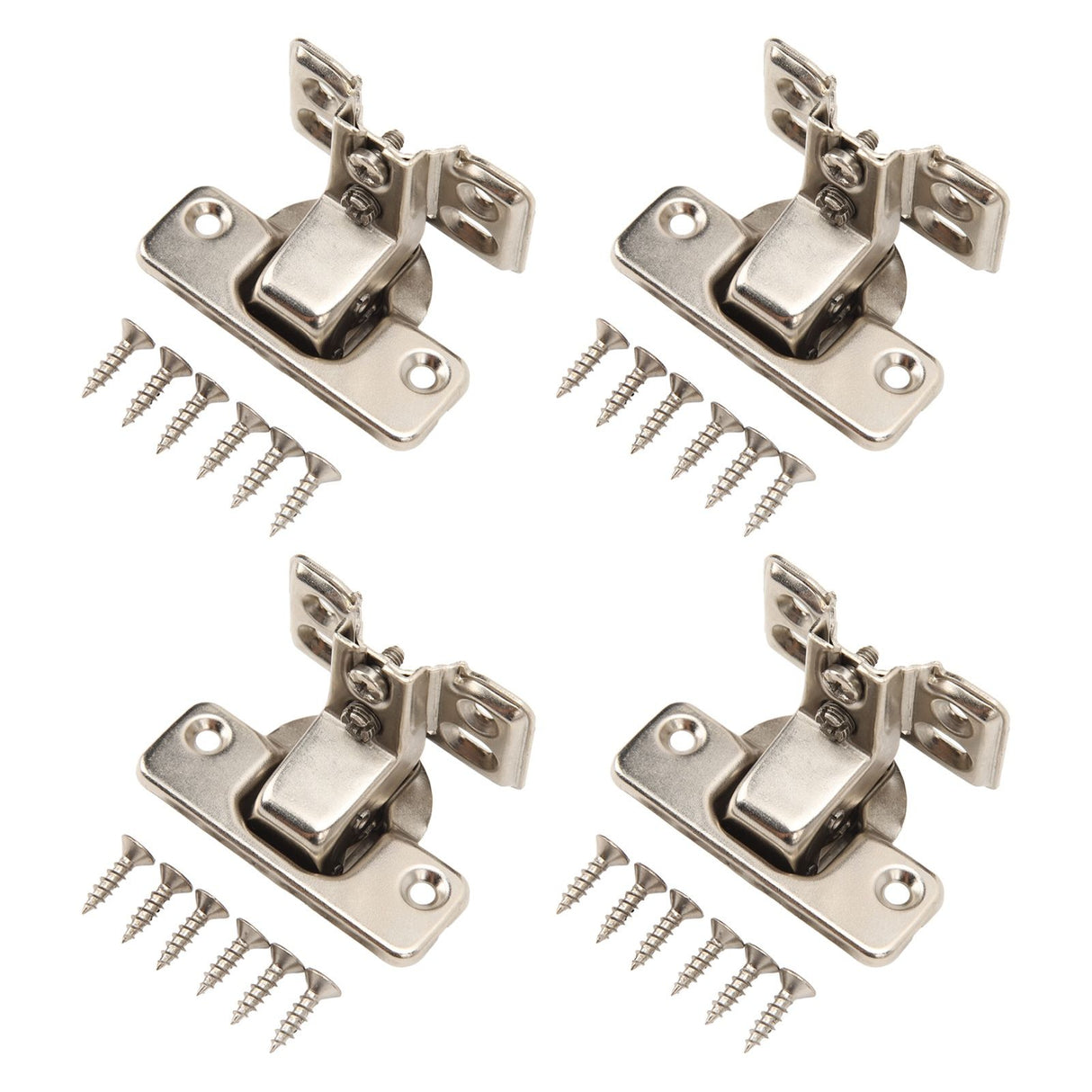 4PCS Cabinet Hinge with 4 Hole Base Cold Rolled Steel Short Arm Cupboard Hinge for Kitchen Bedroom
