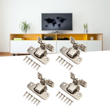 4PCS Cabinet Hinge with 4 Hole Base Cold Rolled Steel Short Arm Cupboard Hinge for Kitchen Bedroom - Extra Image