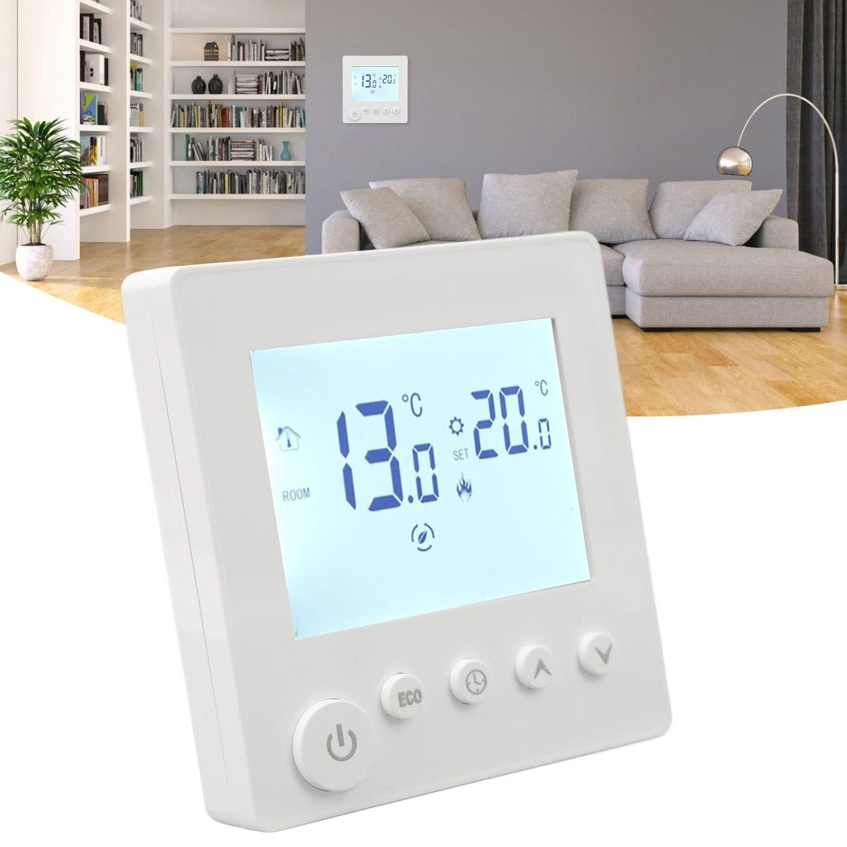 Floor Heating Thermostat Controller Programmable Control Panel LCD Display 90V‑240V for Home