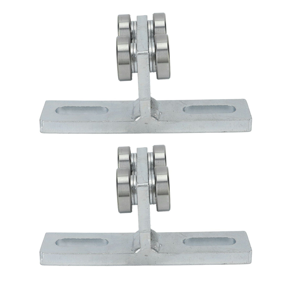 2Pcs Wheel Trolley T Shape Welded Roller Trolley Stable Bearing Track Roller Wheels for Track Electric Lift