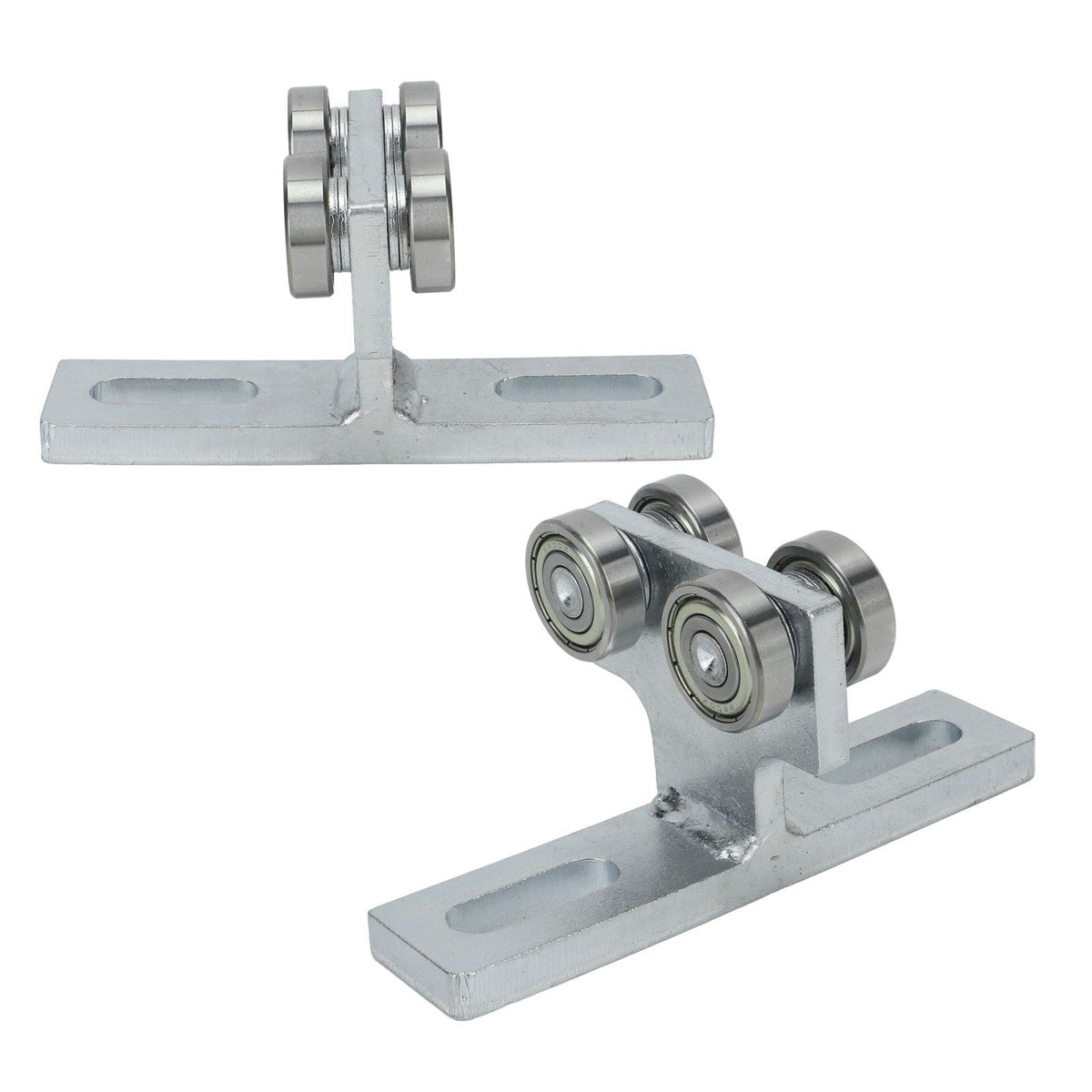 2Pcs Wheel Trolley T Shape Welded Roller Trolley Stable Bearing Track Roller Wheels for Track Electric Lift