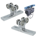 2Pcs Wheel Trolley T Shape Welded Roller Trolley Stable Bearing Track Roller Wheels for Track Electric Lift