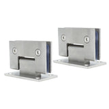 2Pcs Glass Door Hinge Heavy Duty Glass Door 90 Degree Hinges Durable Stainless Steel Bathroom Gate Clamp for Bathroom Toilet