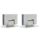 2Pcs Glass Door Hinge Heavy Duty Glass Door 90 Degree Hinges Durable Stainless Steel Bathroom Gate Clamp for Bathroom Toilet - 45-Degree Angle