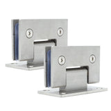 2Pcs Glass Door Hinge Heavy Duty Glass Door 90 Degree Hinges Durable Stainless Steel Bathroom Gate Clamp for Bathroom Toilet