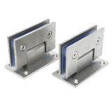 2Pcs Glass Door Hinge Heavy Duty Glass Door 90 Degree Hinges Durable Stainless Steel Bathroom Gate Clamp for Bathroom Toilet