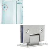 2Pcs Glass Door Hinge Heavy Duty Glass Door 90 Degree Hinges Durable Stainless Steel Bathroom Gate Clamp for Bathroom Toilet