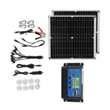 Solar Panel Kit 50W Solar Panel 60A Solar Charge Controller Set with 2 USB Output for RV Camping Blackout
