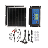 Solar Panel Kit 50W Solar Panel 60A Solar Charge Controller Set with 2 USB Output for RV Camping Blackout